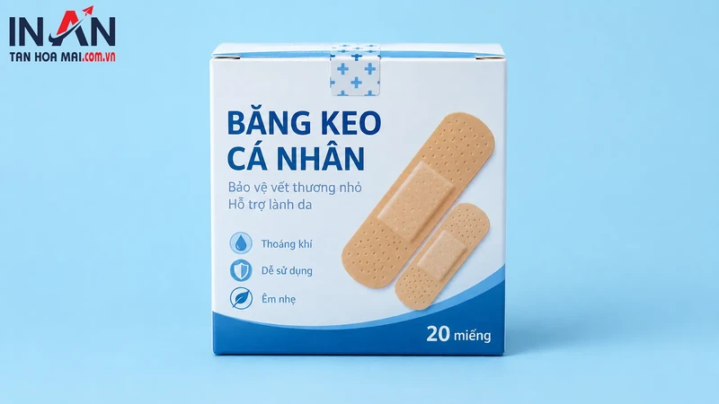 Mẫu hộp băng cá nhân dùng minh họa giải pháp chống giả