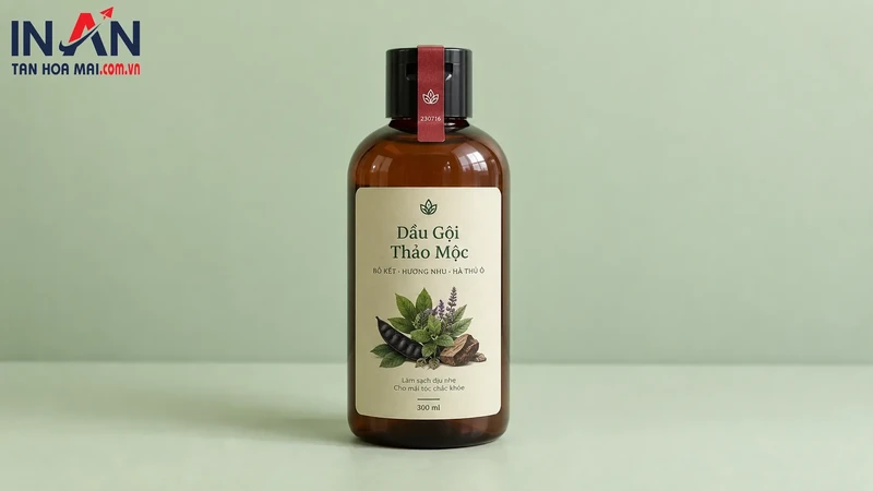 Mẫu chai dầu gội dùng minh họa giải pháp chống giả