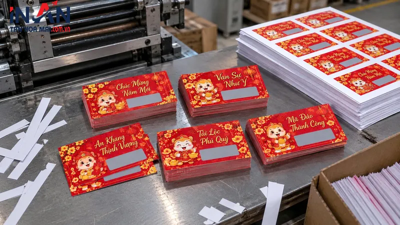 Mẫu thẻ cào lì xì may mắn có khu vực nội dung bí mật để người nhận khám phá