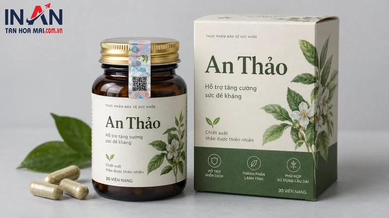 Mẫu hộp serum dùng minh họa giải pháp chống giả