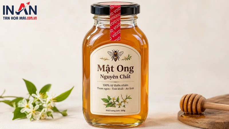 Mẫu hũ mật ong dùng minh họa giải pháp chống giả