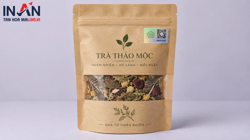 Mẫu túi trà dùng minh họa giải pháp chống giả