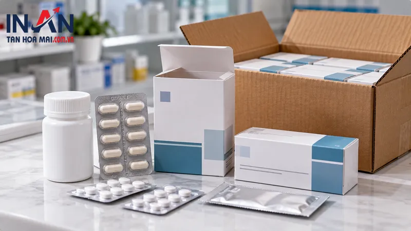 Các lớp bao bì dược phẩm Bao bì dược phẩm gồm vỉ thuốc chai lọ hộp giấy và thùng carton