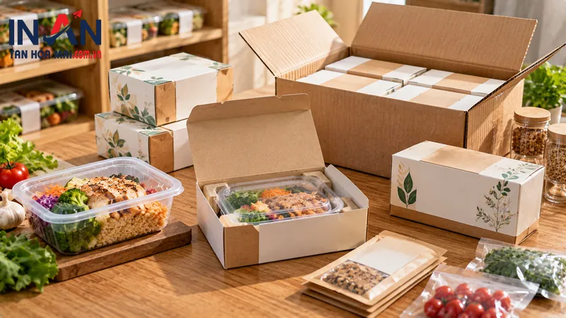 Chức năng của bao bì thực phẩm Các mẫu hộp thực phẩm giấy dùng cho đóng gói và mang đi