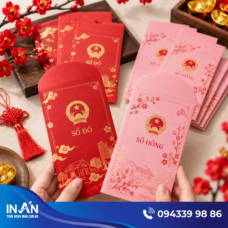 15+ Mẫu Bao Lì Xì Sổ Đỏ, Sổ Hồng | Nhận In