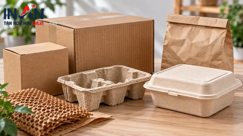 Các loại bao bì giấy và bột giấy đúc phổ biến