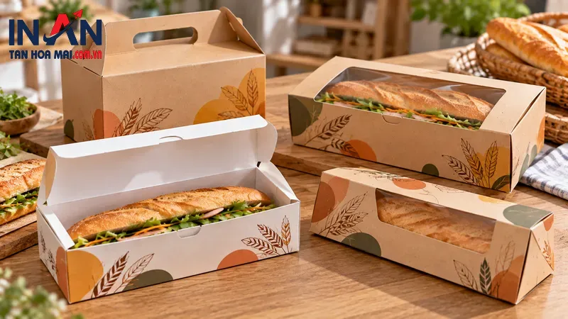 Nhiều kiểu hộp bánh mì có nắp gài