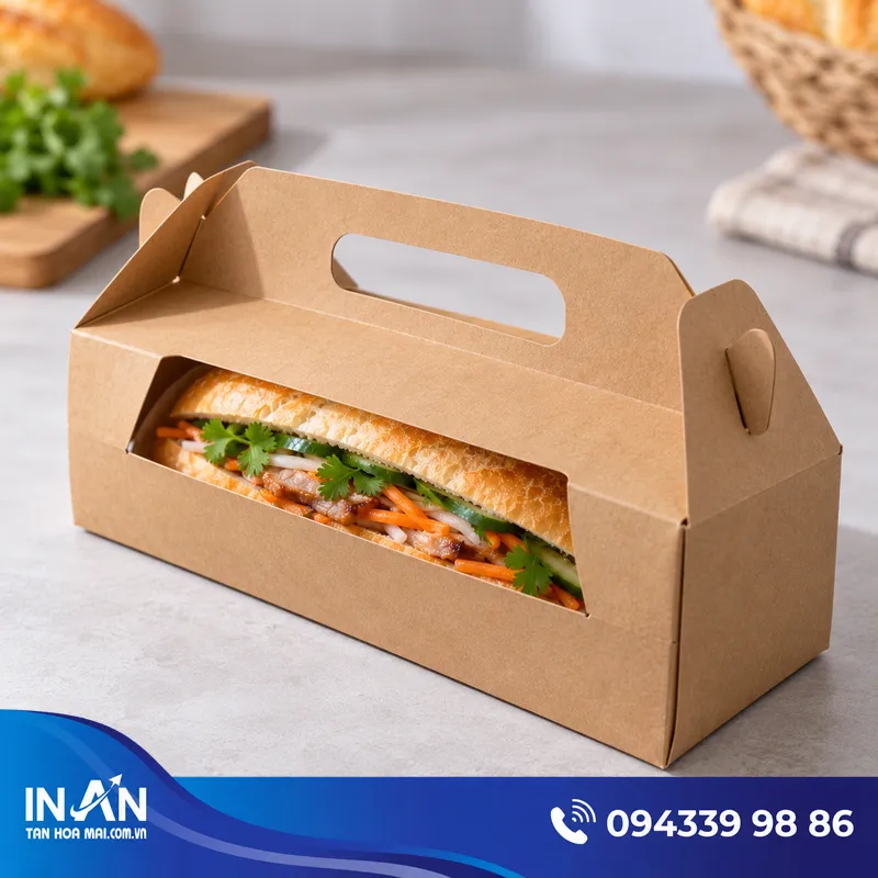 15+ Mẫu Hộp Giấy Đựng Bánh Mì | Nhận In Logo
