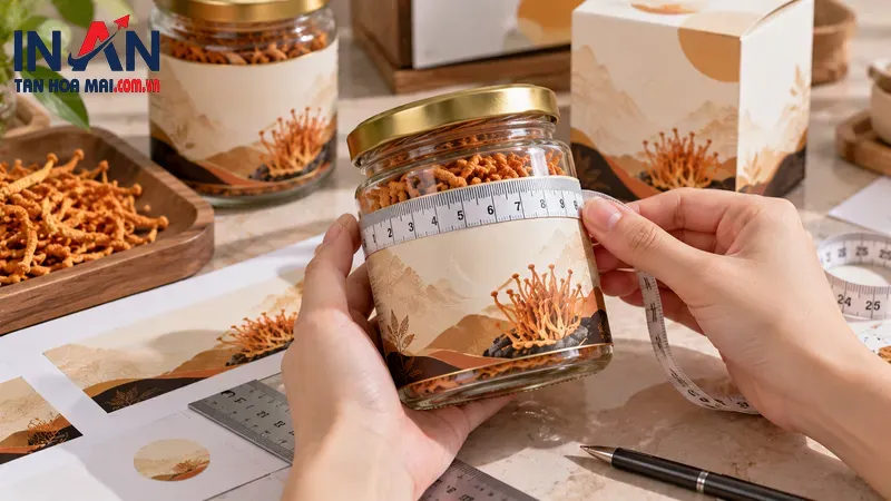 Chi tiết tem nhãn trên hũ đông trùng hạ thảo Chi tiết tem nhãn trên hũ đông trùng hạ thảo