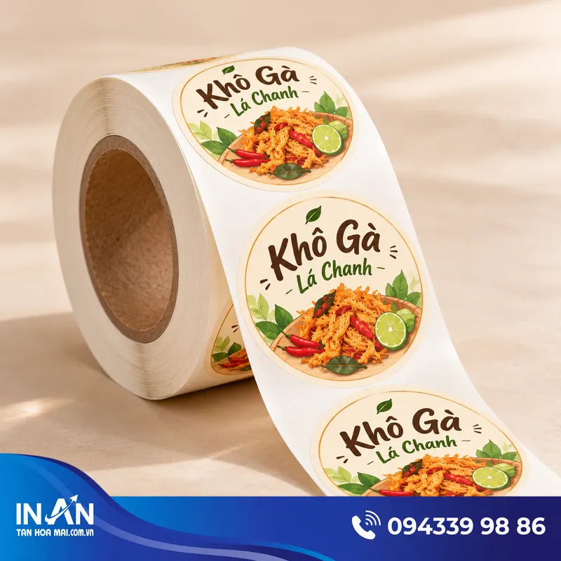 19+ Mẫu Tem Khô Gà, Khô Gà Lá Chanh | Nhận In