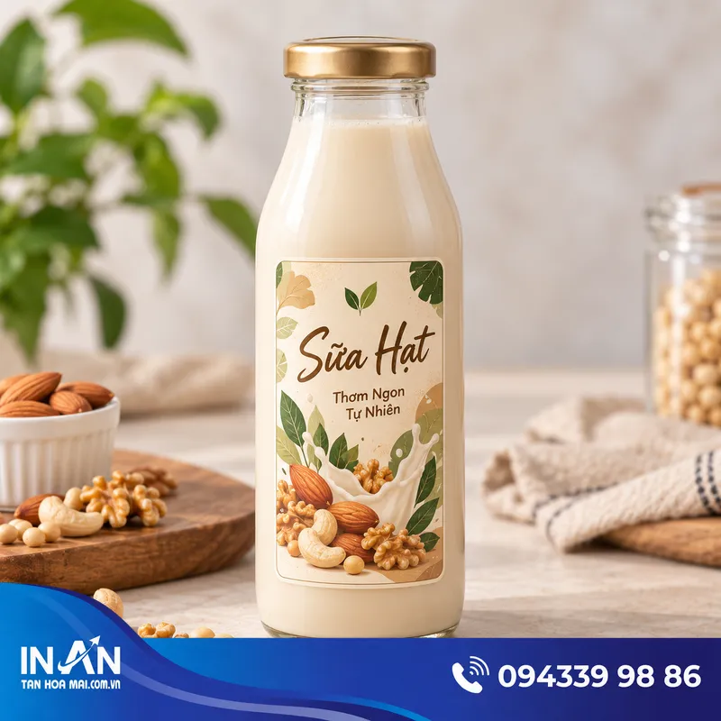 15+ Mẫu Tem Sữa Hạt | Nhận In Theo Yêu Cầu