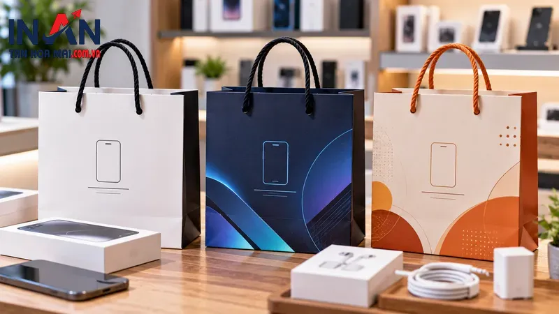 Các túi giấy bán lẻ cho điện thoại và phụ kiện