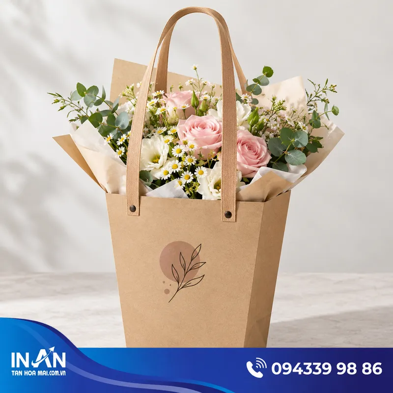 15+ Mẫu Túi Giấy Đựng Hoa | Nhận In Logo