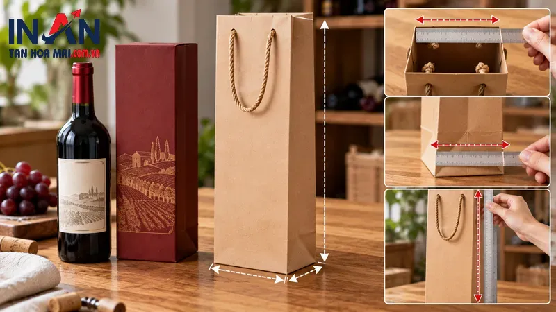 Các mẫu túi rượu có quai dây và đáy đứng