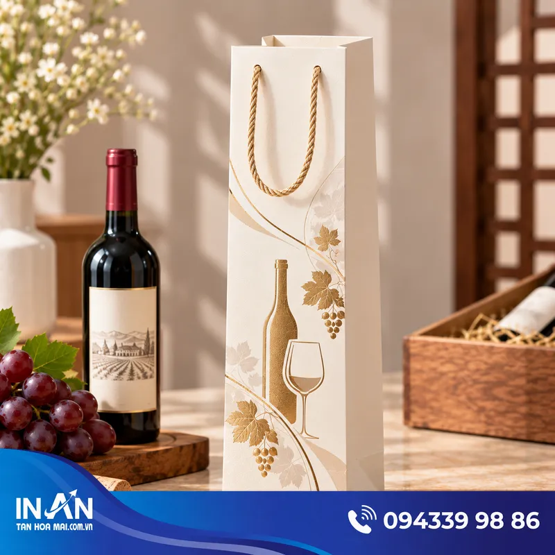 15+ Mẫu Túi Giấy Đựng Rượu Vang | Nhận In Logo